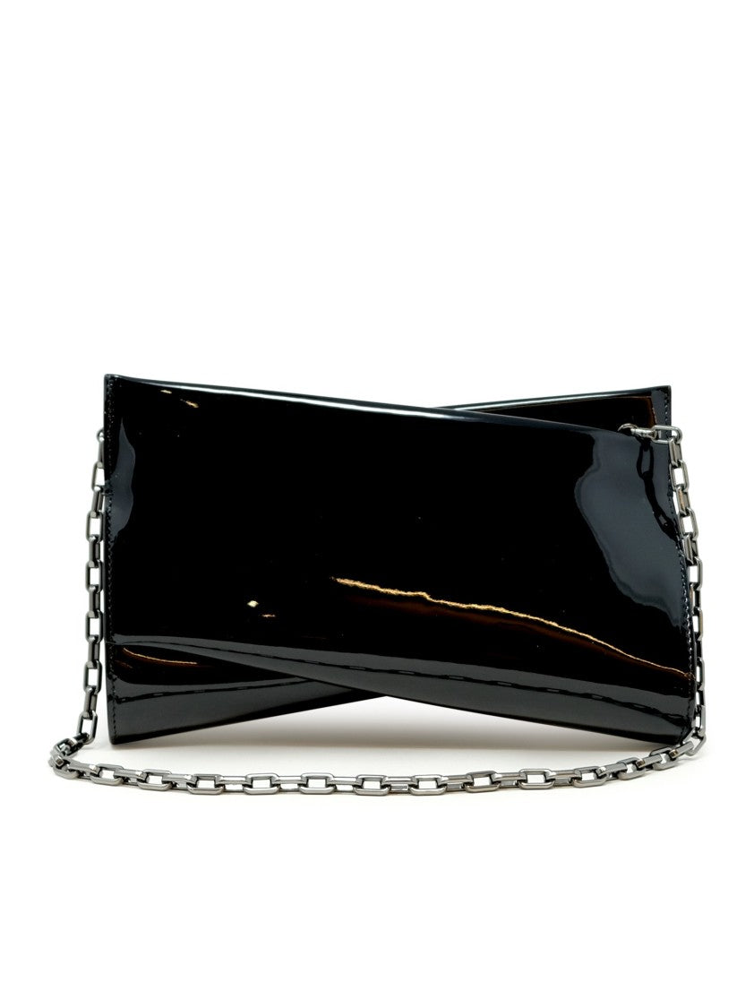Christian Louboutin 3245151 Bk01 Black Patent Loubitwist Clutch Bag
