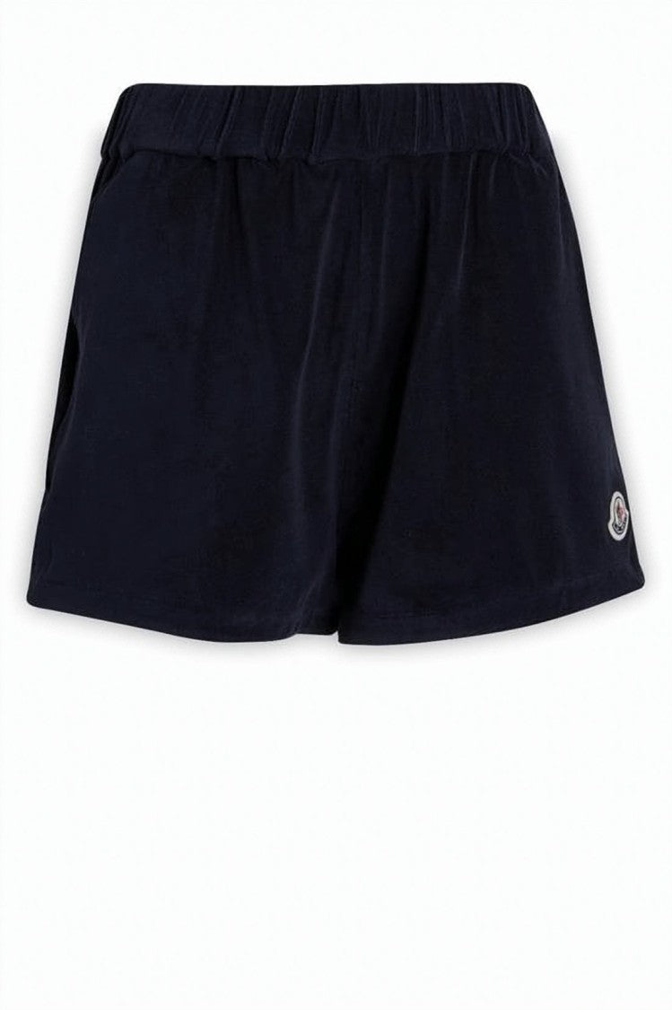 Moncler Relaxed Fit Blue Shorts With Elastic Waistband