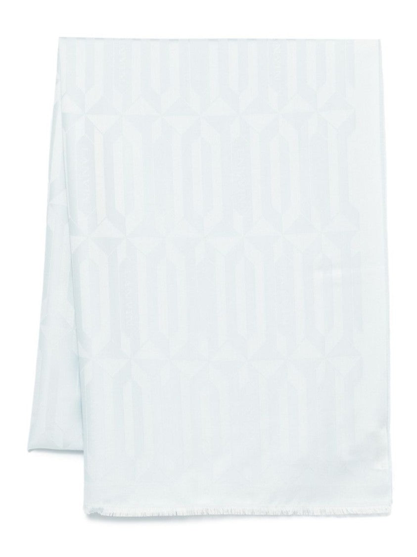Lanvin Patterned Jacquard Scarf With Frayed Edges