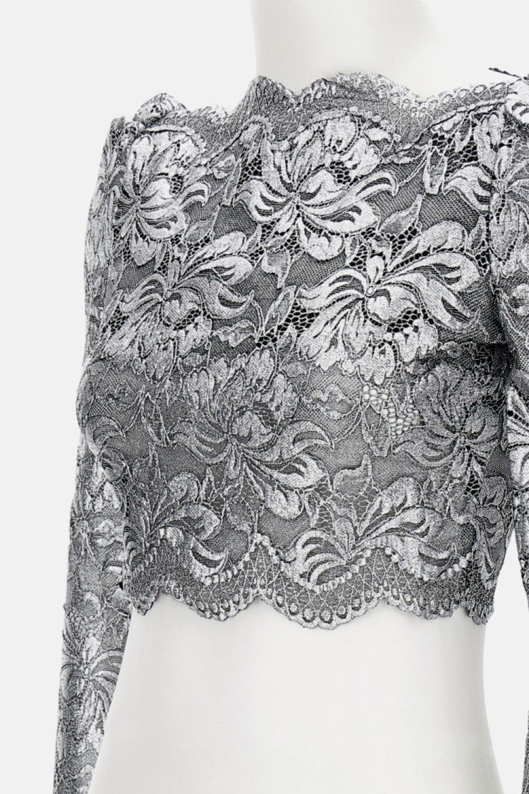 Rabanne Scalloped Edge Grey Top