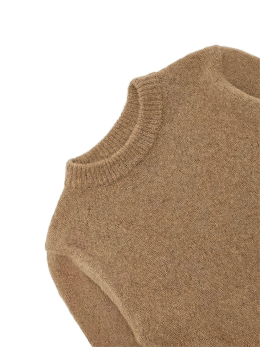 Amomento Cropped Sweater With Fuzzy Texture