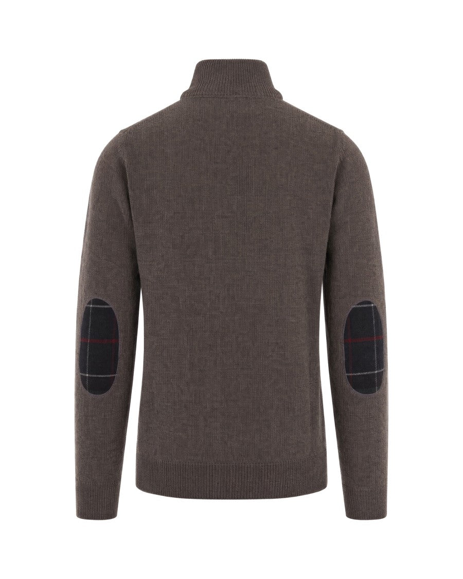 Barbour Holden Half-Zip Plaid Patch Wool Sweater