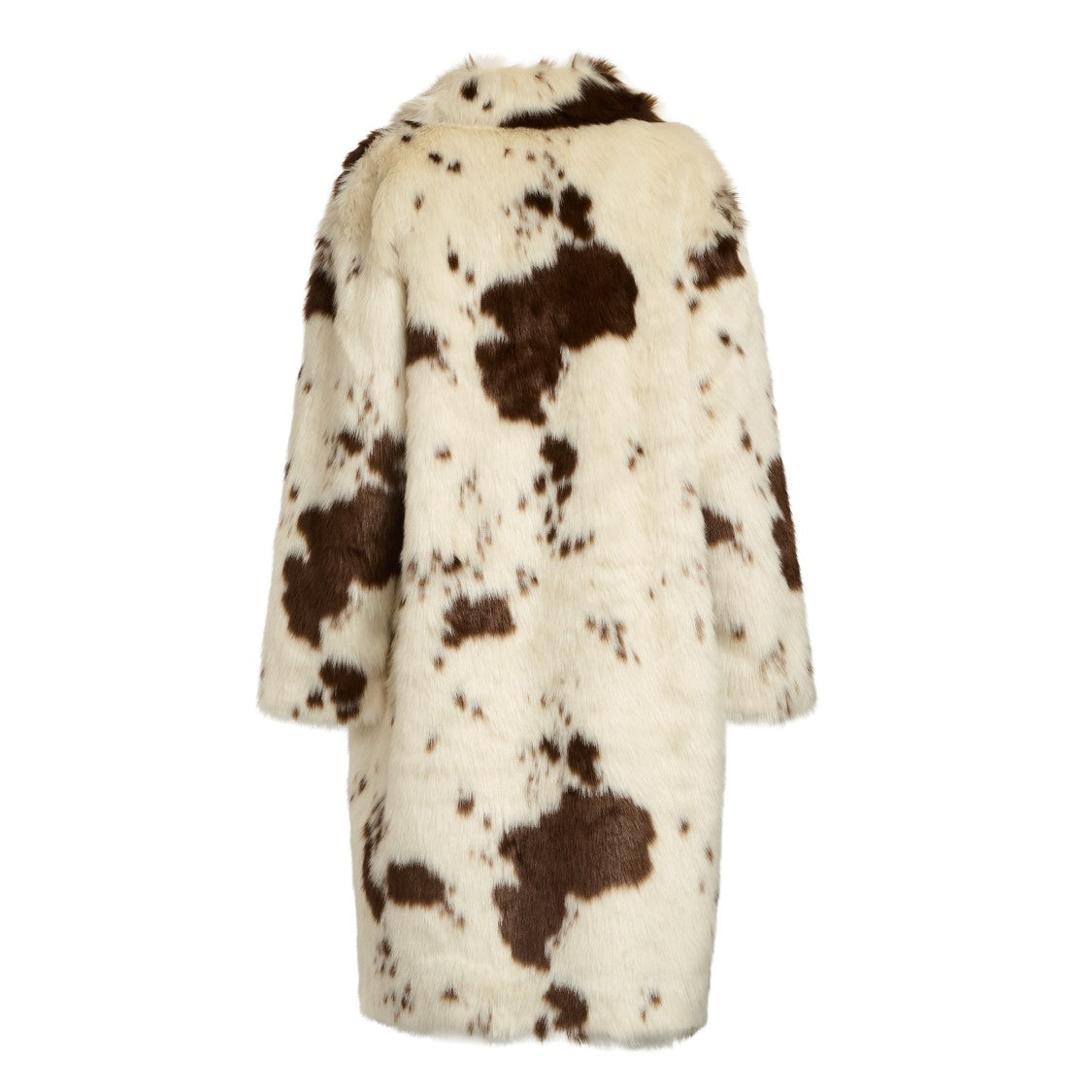 Mc2 Saint Barth Eco-Friendly Faux Fur Coat With Notched Lapel And Snap Closure
