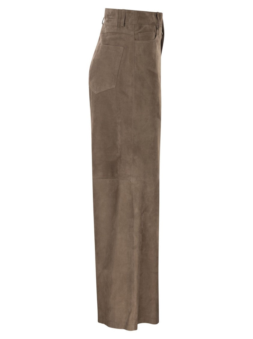 Max Mara Smmfulmine - Wide-Leg Leather Trousers