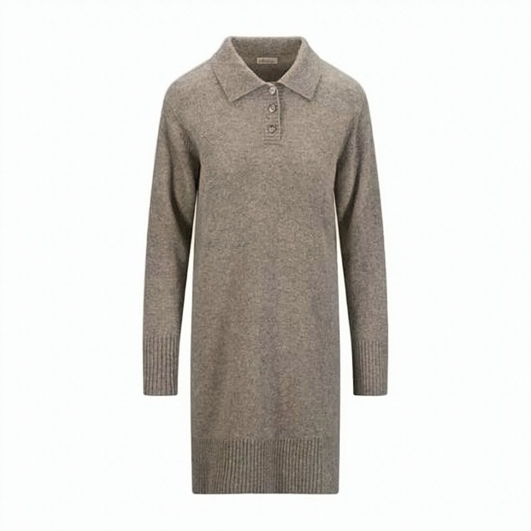 Ami Paris Classic Polo Collar Knit Dress In Textured Fabric