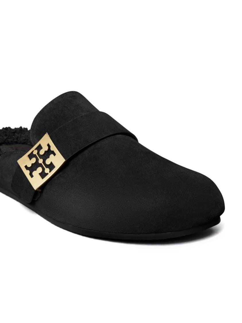 Tory Burch Black Suede Mellow Mules
