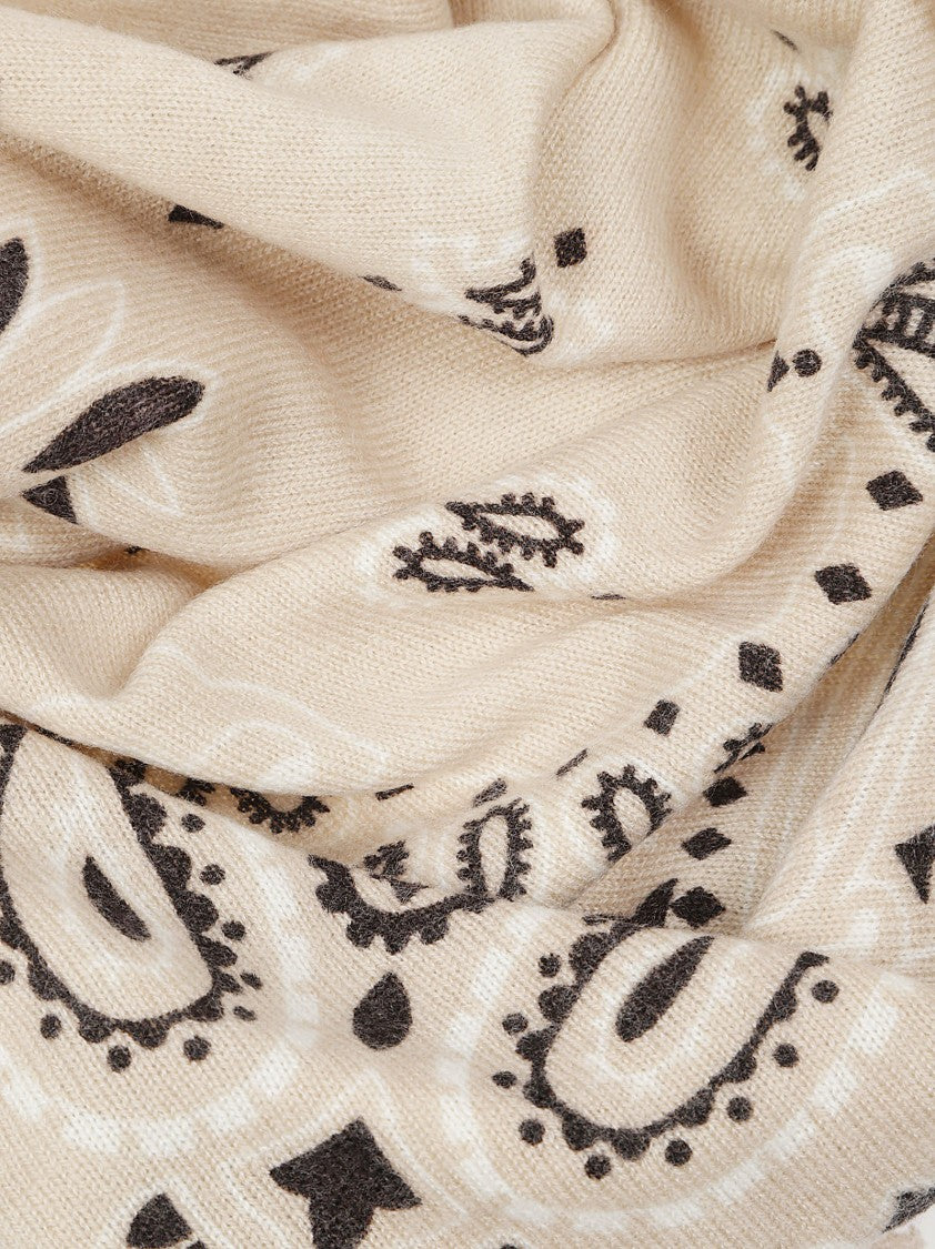 Kujten Hachiko Bico Bandana Paisley Cashmere Scarf