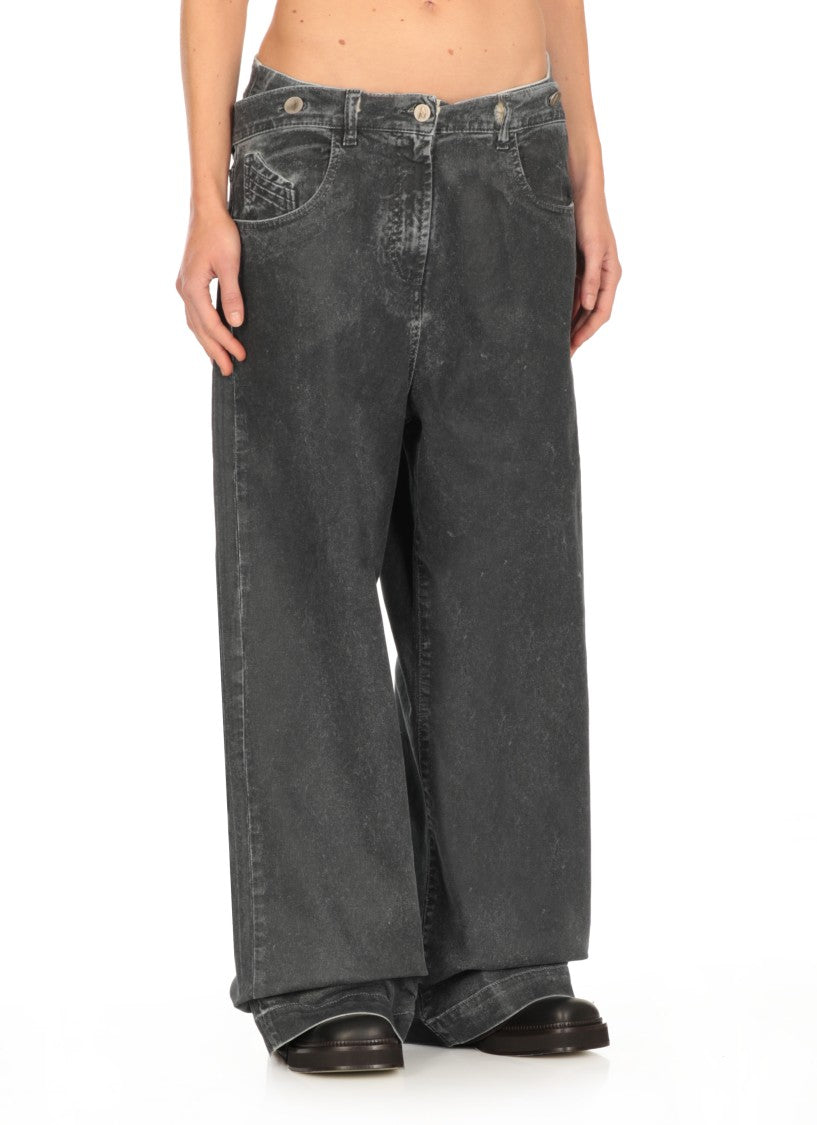 The Attico Dark Grey Cotton Jeans