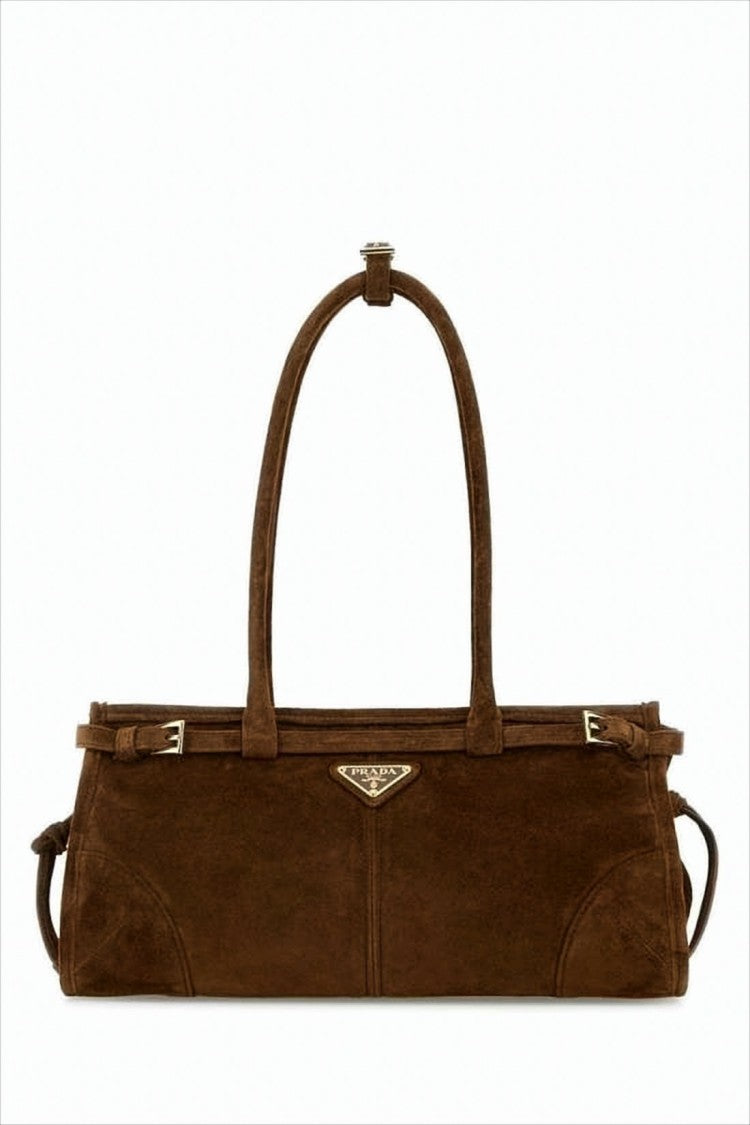 Prada Elongated Rectangular Shoulder Bag In Soft Calf Leather