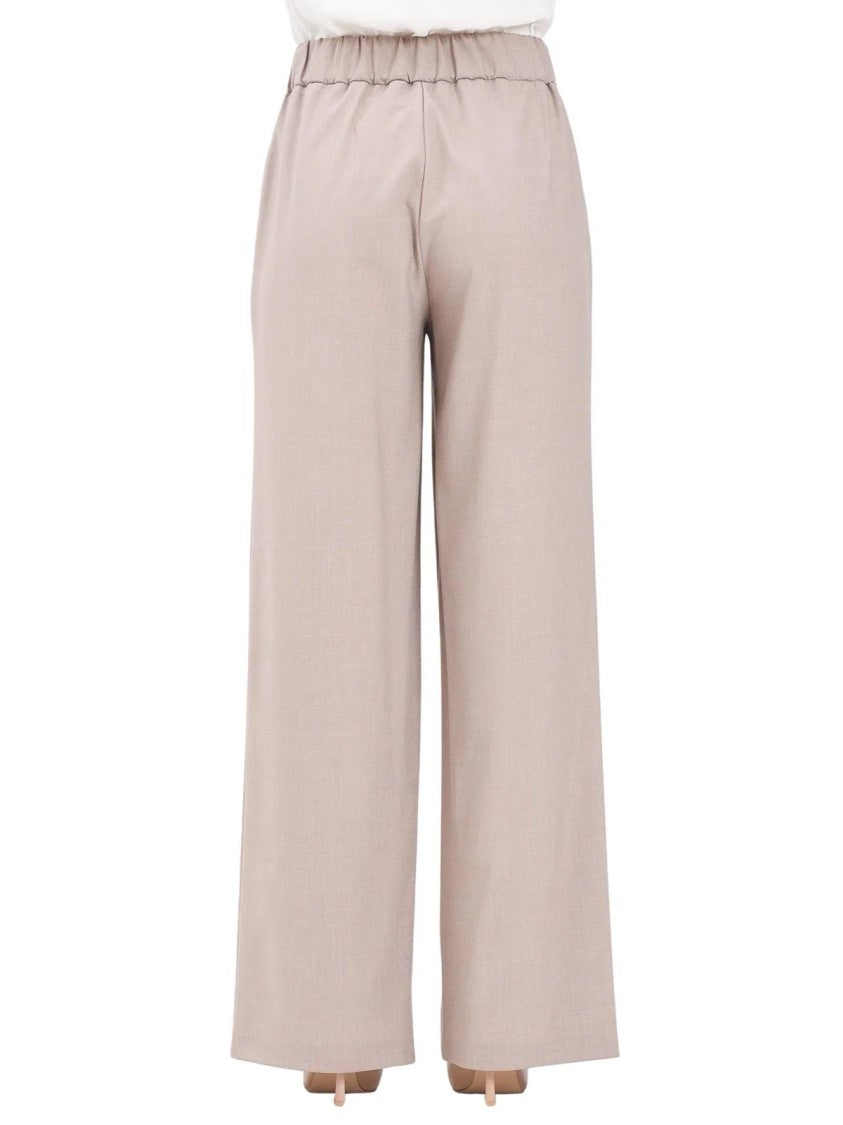 Simona Corsellini Wide-Leg Stretch Trousers With High Waist And Embroidered Detail