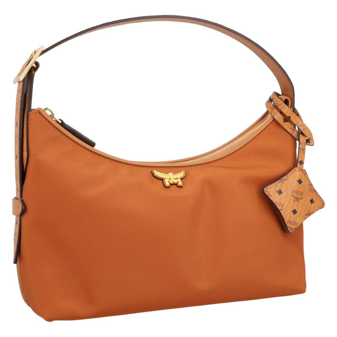 Mcm Aren Hobo Bag In Recycled Nylon And Monogram Print Leather