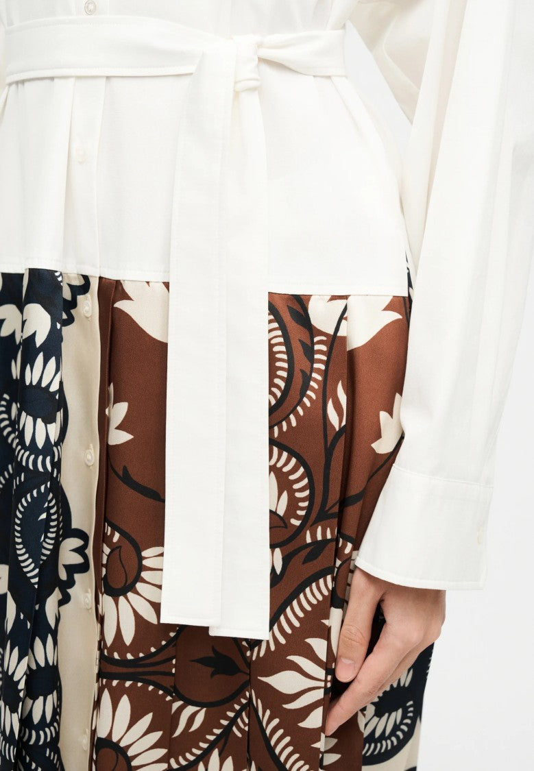 Max Mara White Cotton Blend Midi Dress