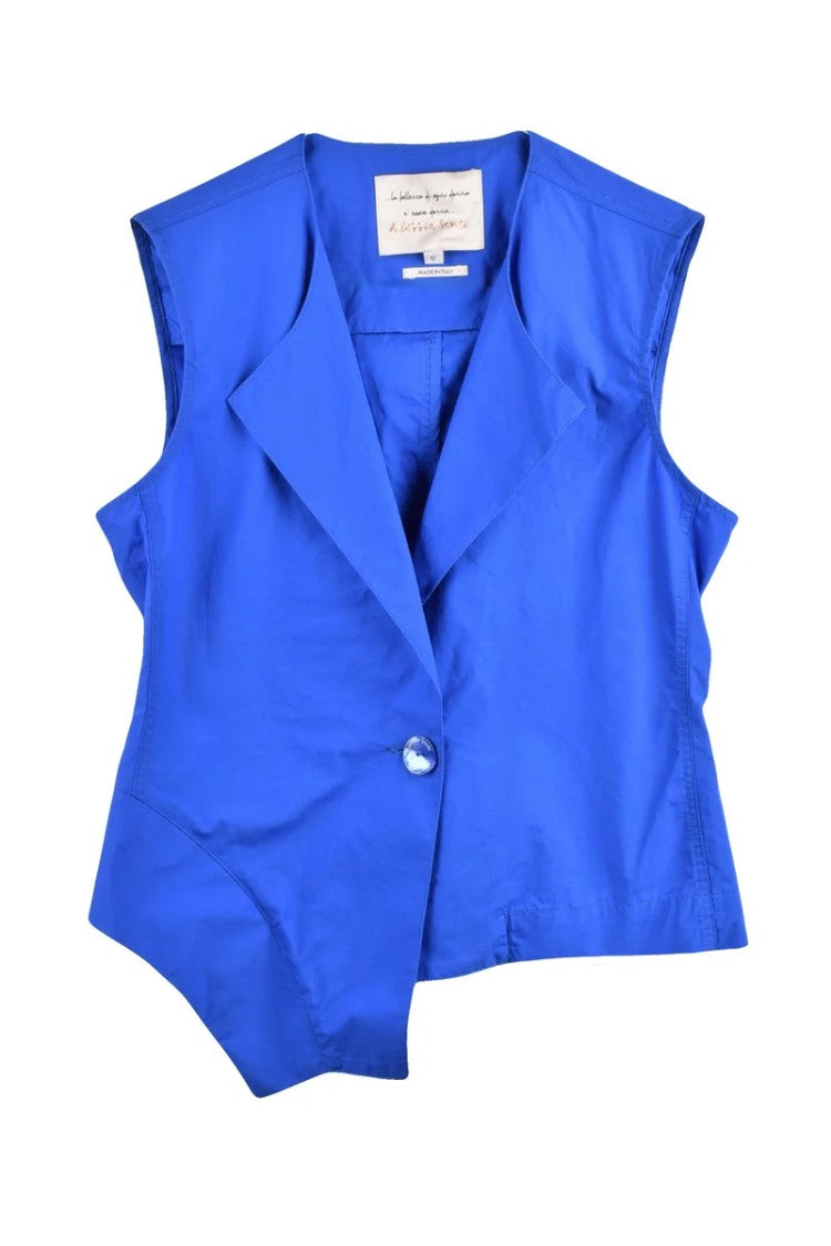 Alessia Santi Blue Cotton Vest