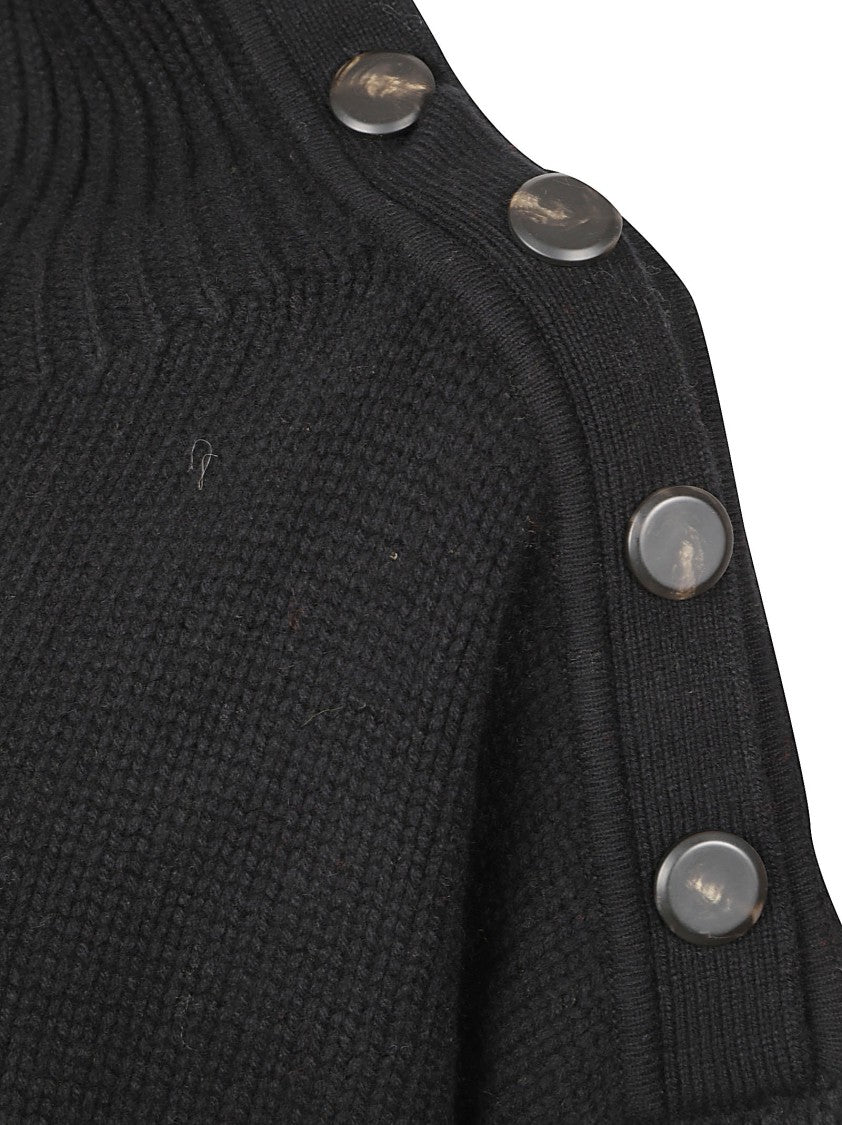 Yves Salomon Chunky Knit Sweater With High Ribbed Neckline