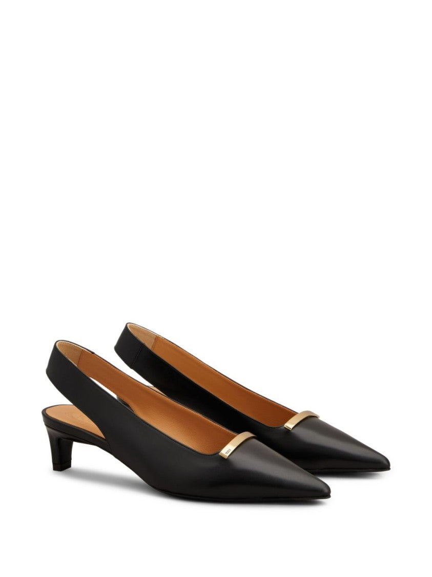 Tod's Black Pointed Toe Tapered Heel Sandals