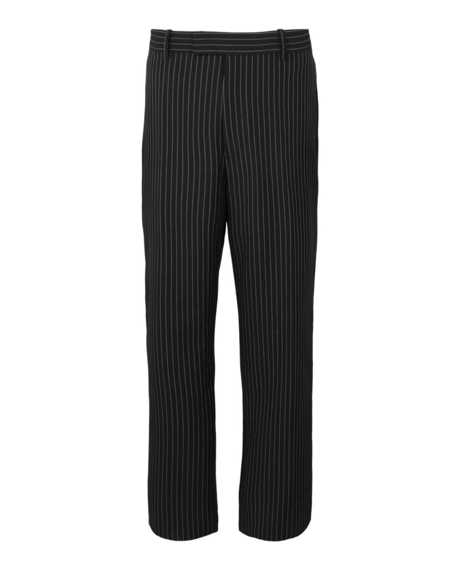Ferragamo Pinstripe Trousers With Mid Rise And Tailored Fit