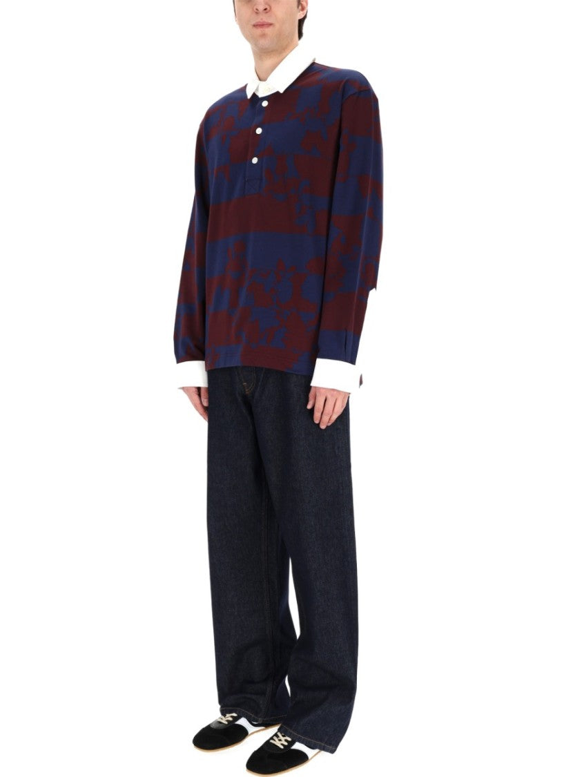 Dries Van Noten Hucho Broad Stripes Cotton Polo Shirt