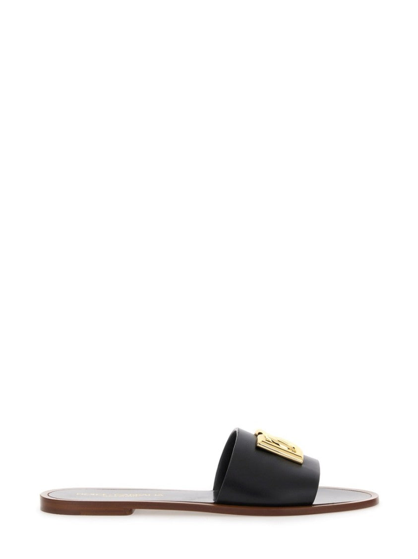 Dolce & Gabbana Leather Slide Sandals