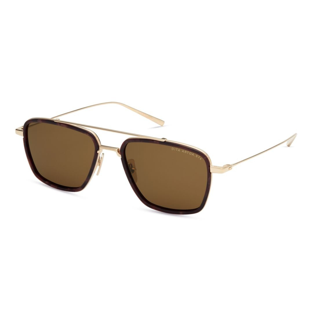 Dita Artoa.57X Geometric Square Sunglasses With Subtle Tortoiseshell Accents