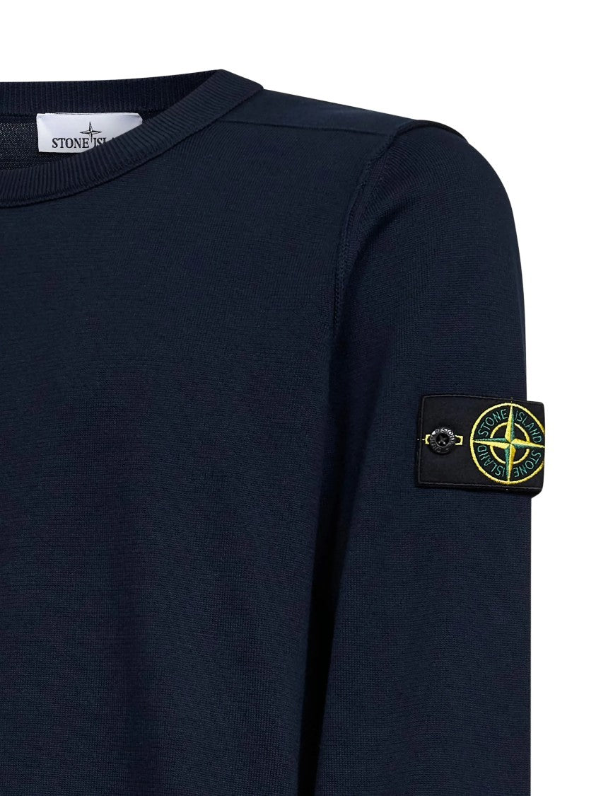 Stone Island Dark Navy Long-Sleeve Pullover Sweater
