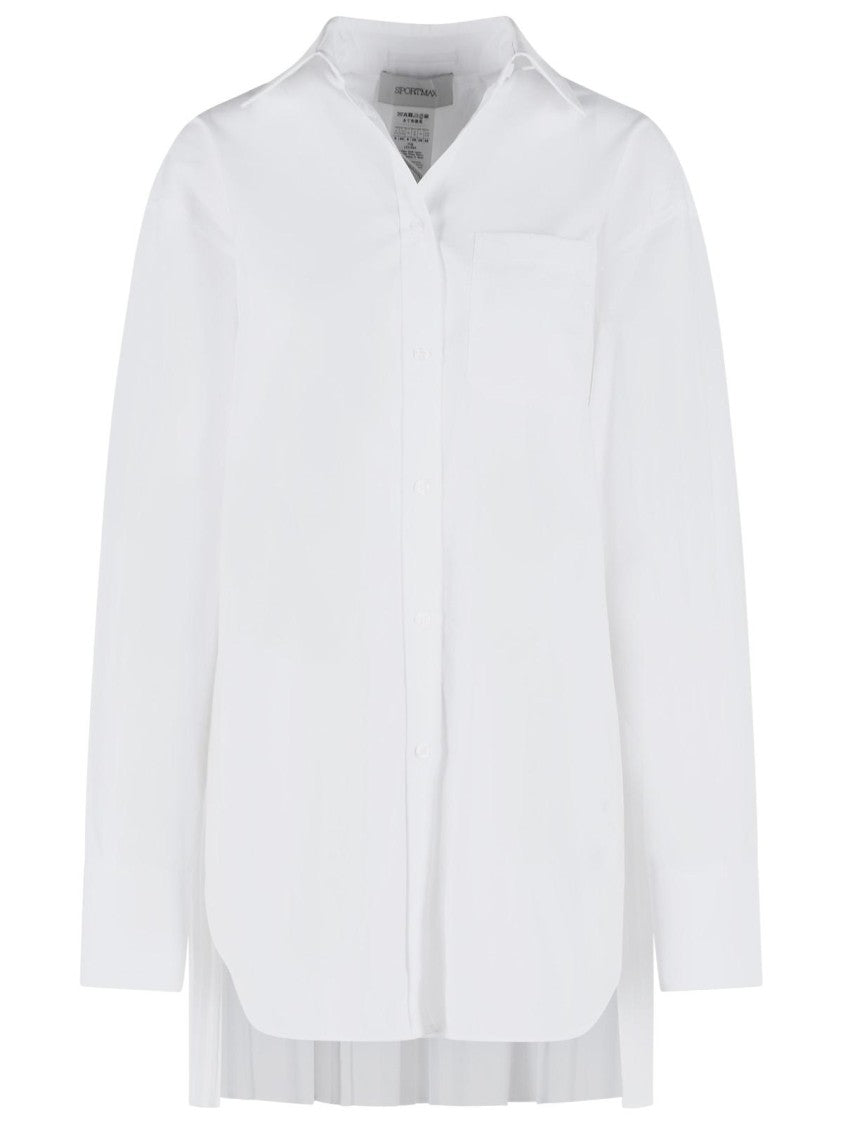 Sportmax 'Nespolo' White Cotton Blend Shirt Dress