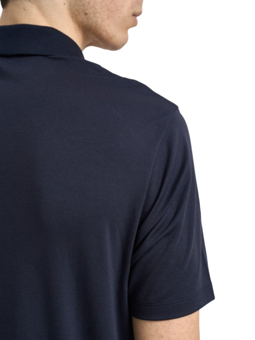 Emporio Armani Blue Logo Detail Polo Shirt