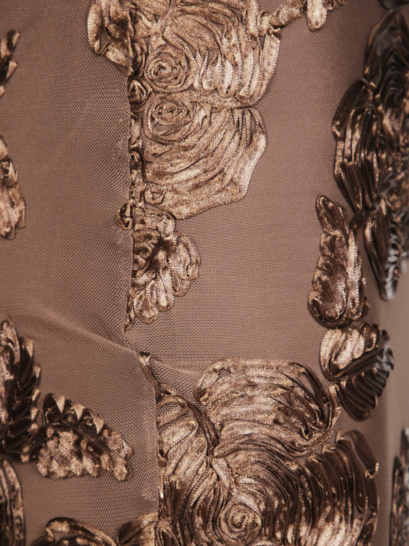 Rotate Flower Mesh Pencil Skirt