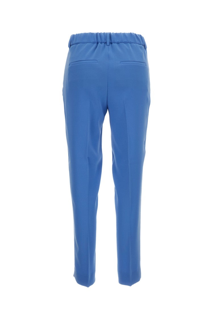 Alberto Biani Light Blue Elasticated Waistband Straight-Leg Trousers