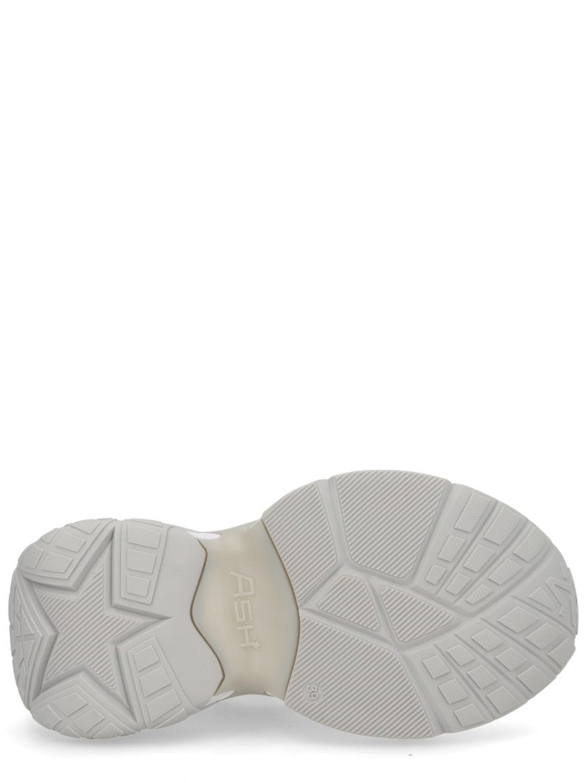 Ash White Dragon Leather Fabric Sneakers