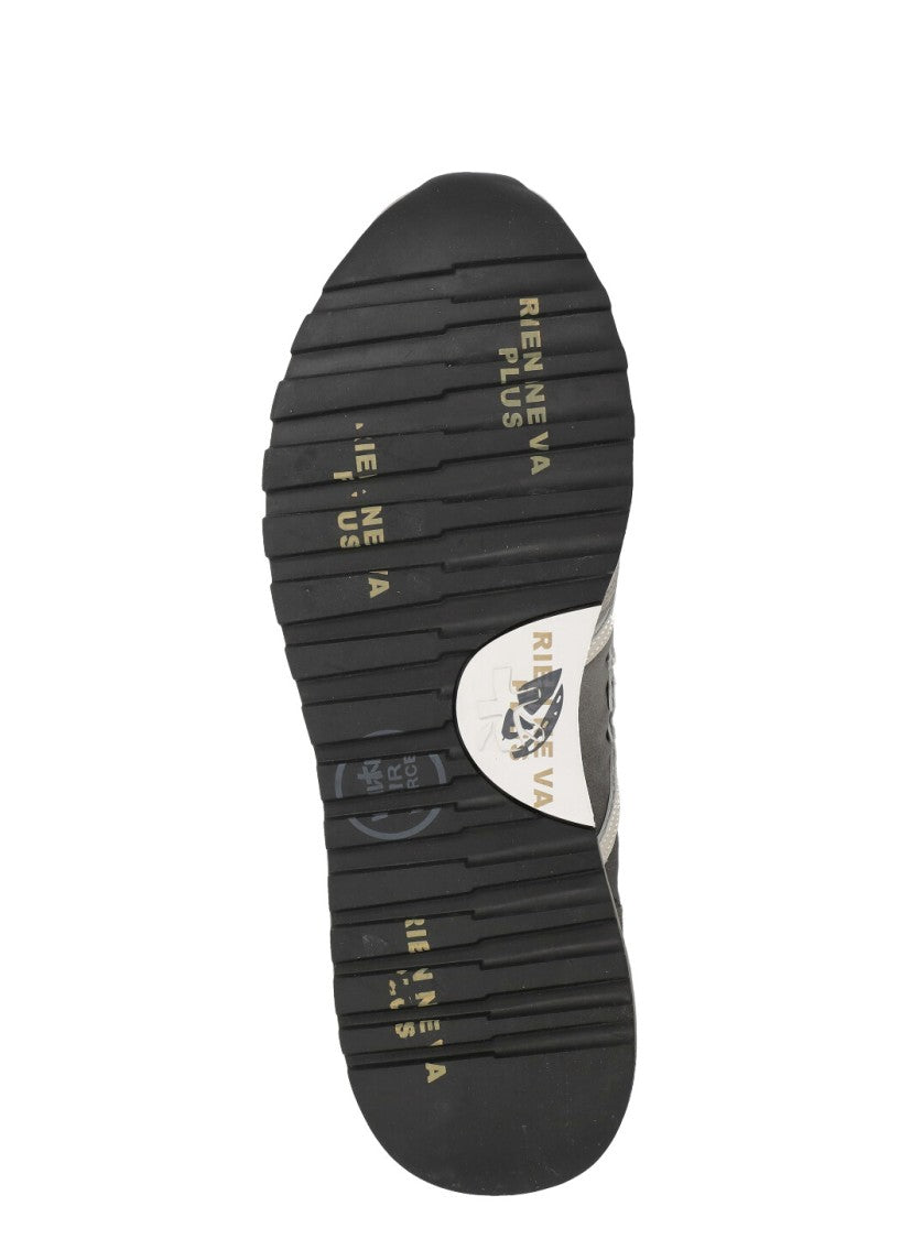 Premiata Grey Lander 4586 Leather-Blend Sneakers