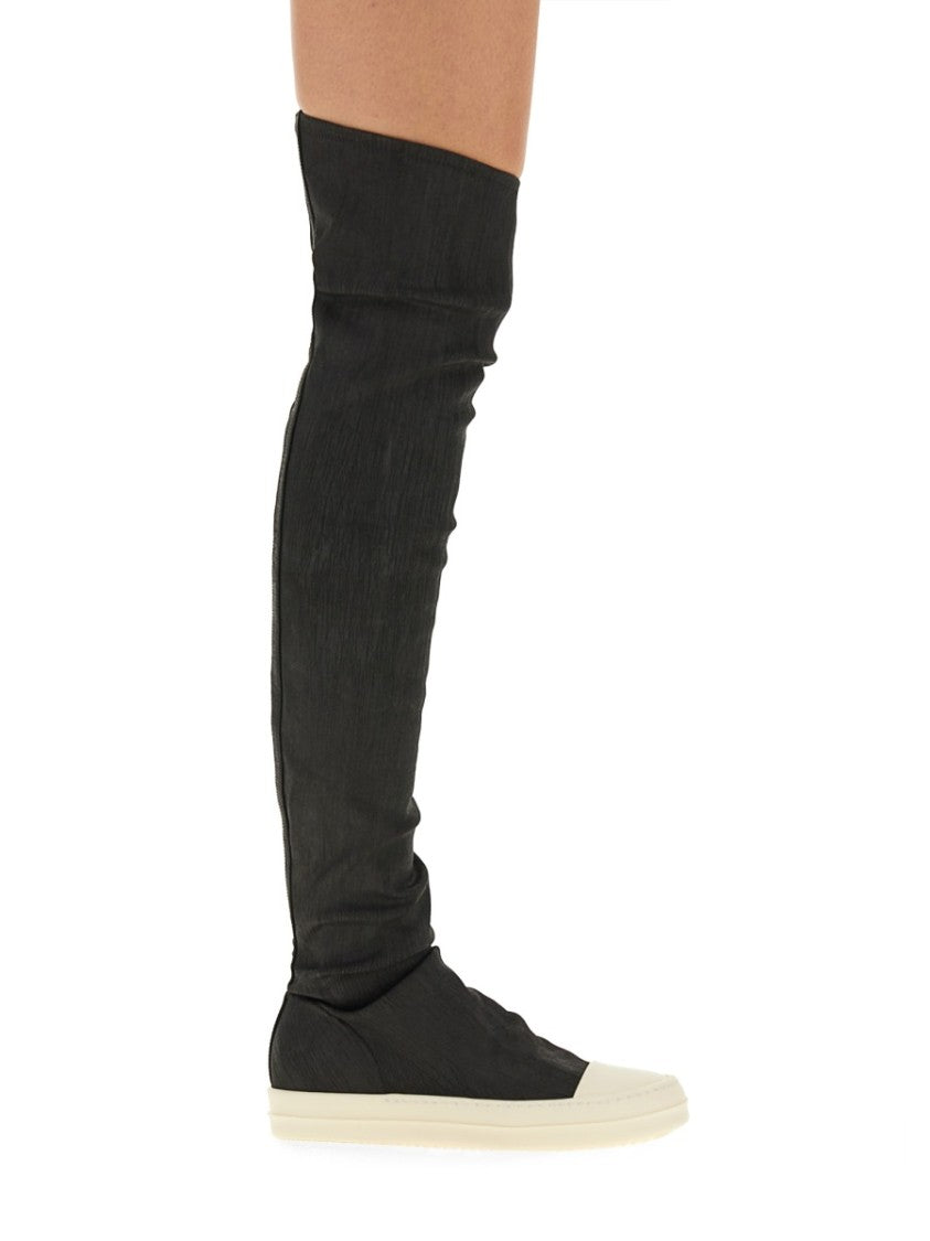 Drkshdw By Rick Owens Denim High Top Sneakers