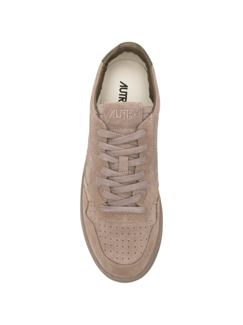 Autry Low-Top Suede Sneakers With Perforated Toe Box