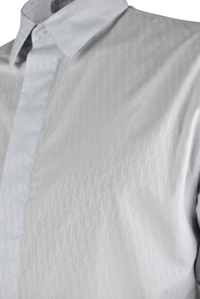 Dior Sky-Blue Cotton Oblique Shirt