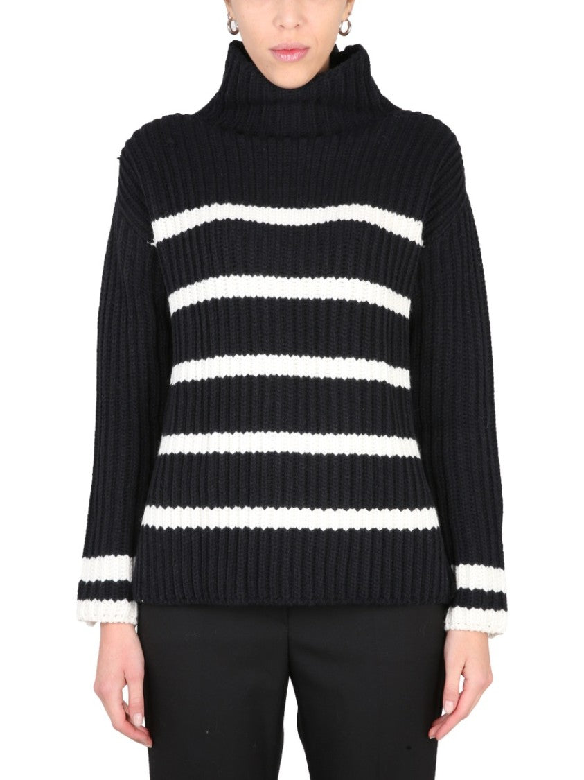 Stefano Mortari Chunky Knit Turtleneck With Ribbed Collar