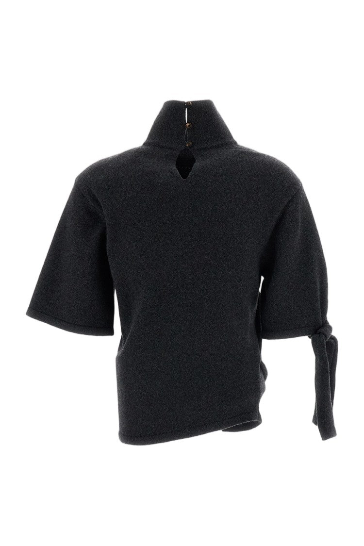 Jacquemus Grey La Maille Fiocco Merino Wool Cashmere Top