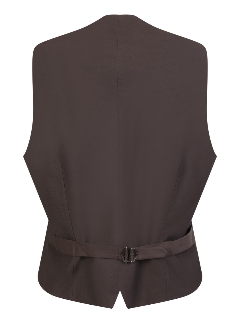 Lardini Brown Pinstripe Gilet