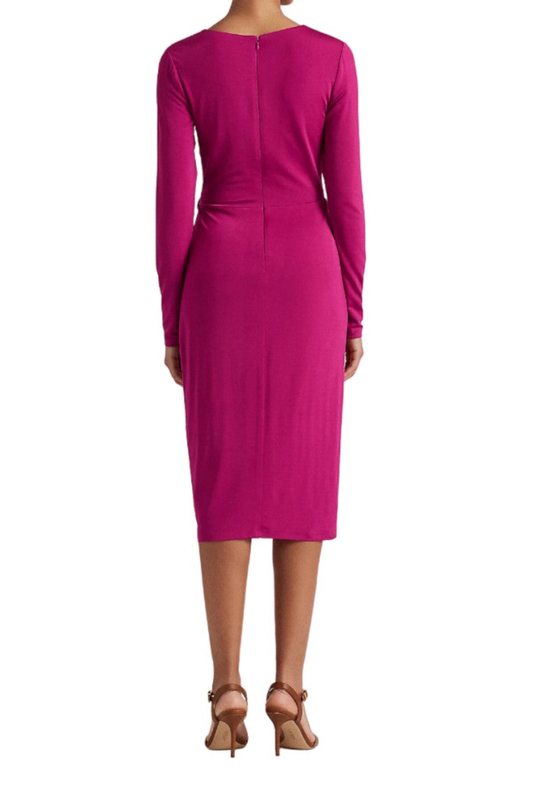 Lauren Ralph Lauren Wrap-Style Midi Dress With Deep V-Neck