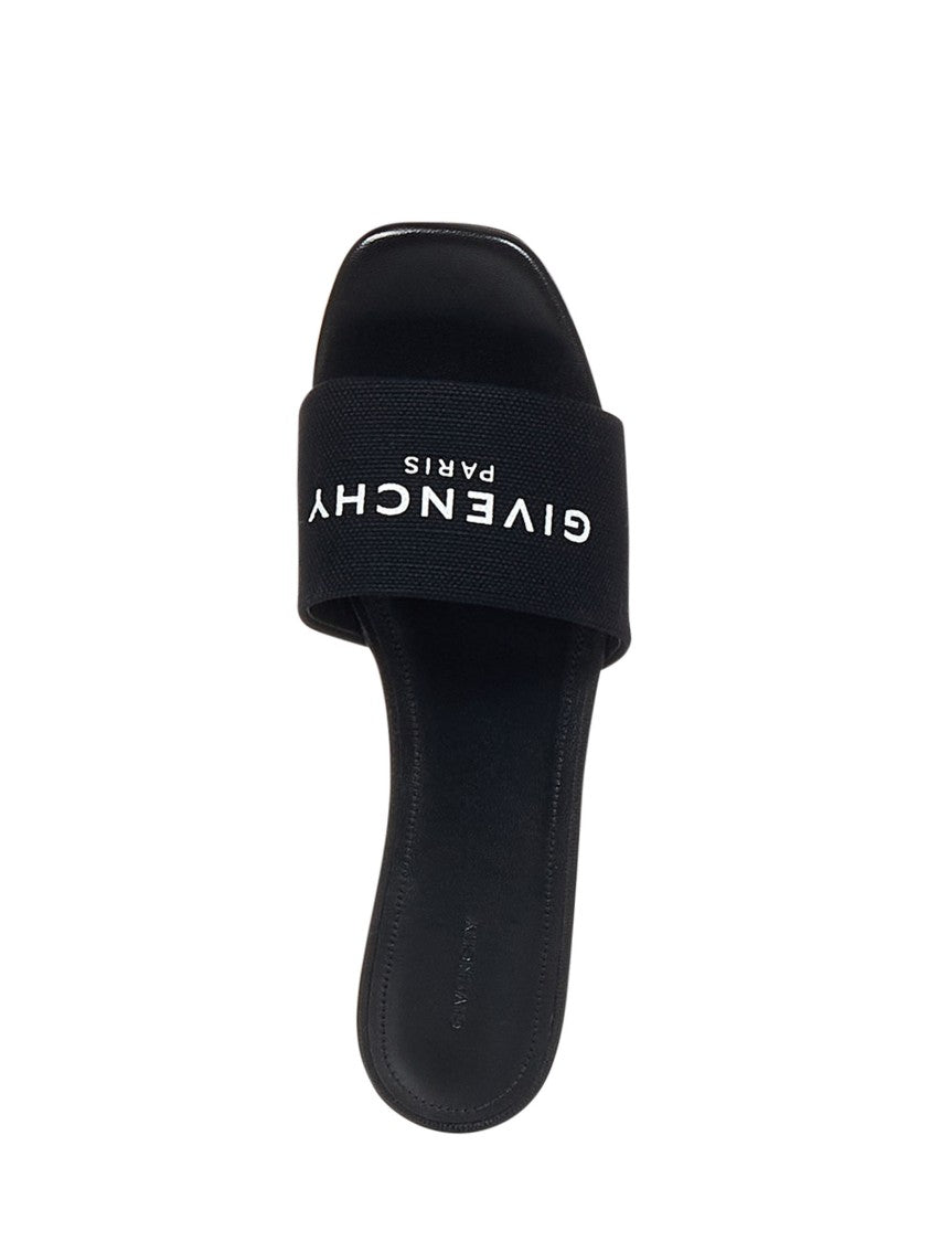 Givenchy Black Slides With Signature Detailing