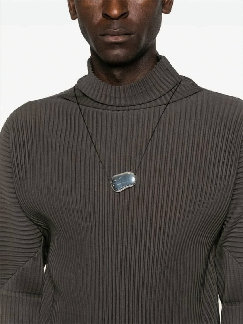 Homme Plissé Issey Miyake Pleated Turtleneck Top With Minimalist Design