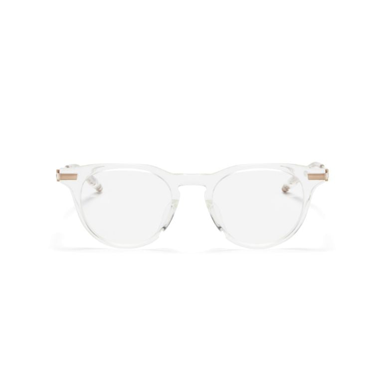 Akoni Gemini Transparent Round Eyeglasses With Gold-Tone Temples