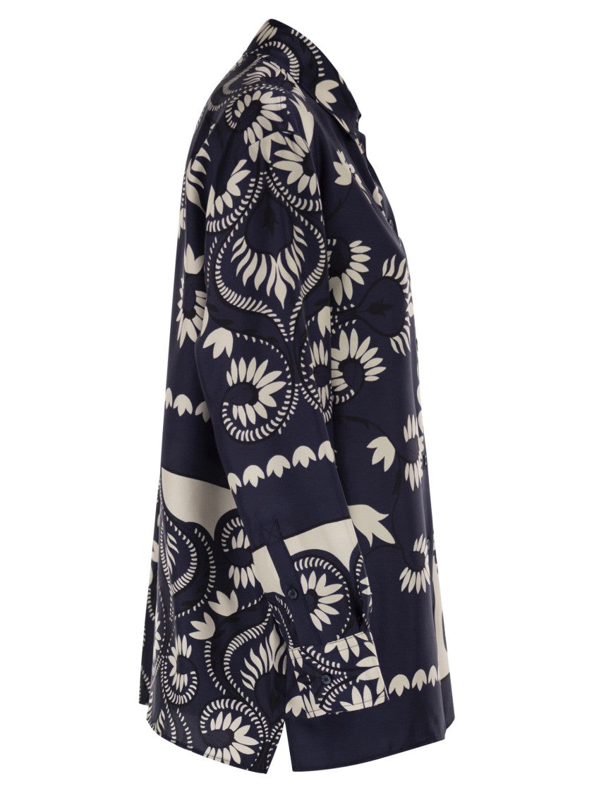 Max Mara Wkdlastra - Printed Silk Patchwork Shirt