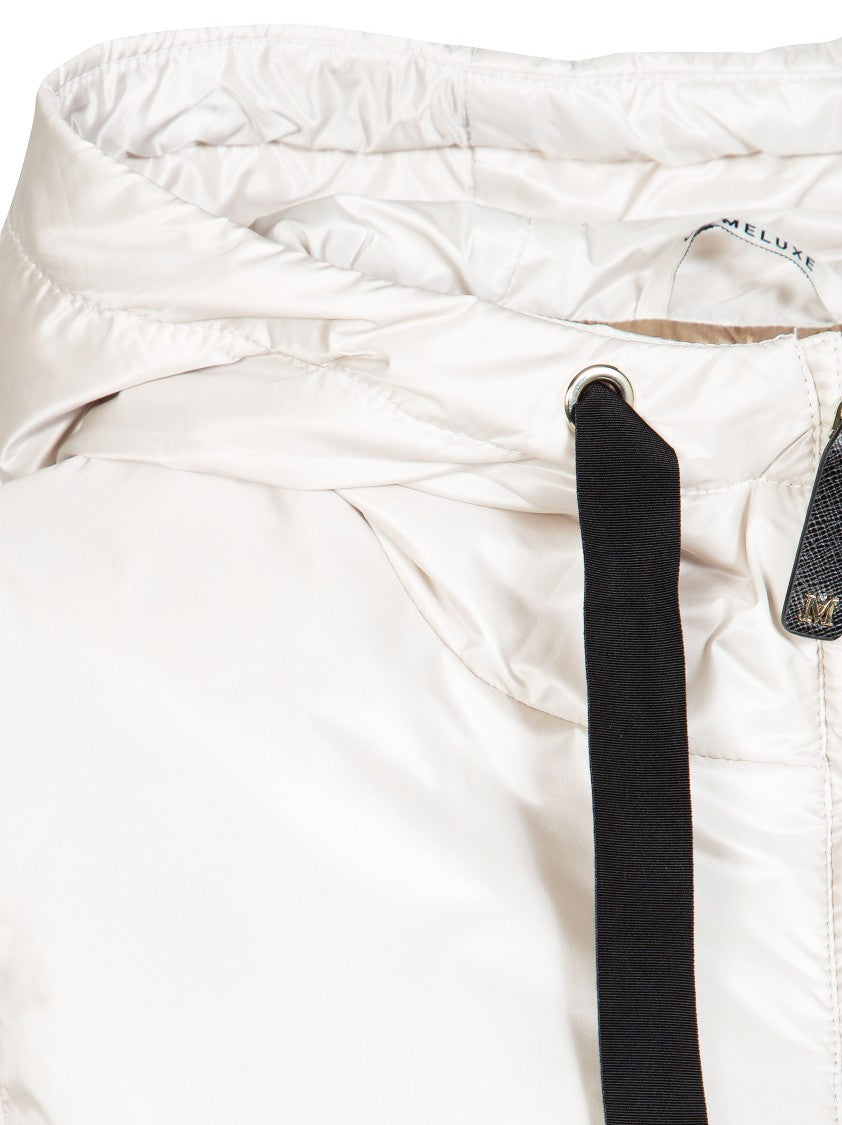 Max Mara White Greenh Hooded Short Padded Jacket