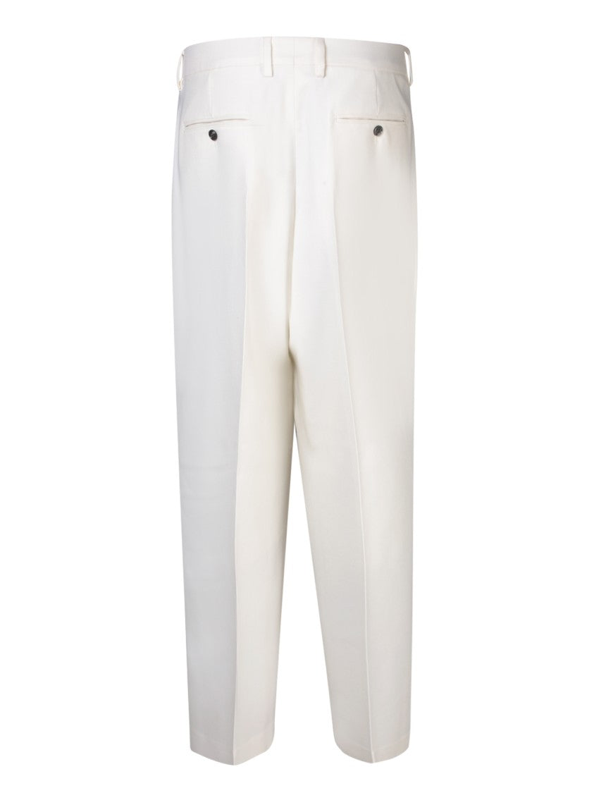 Ami Beige Slim-Fit Trousers