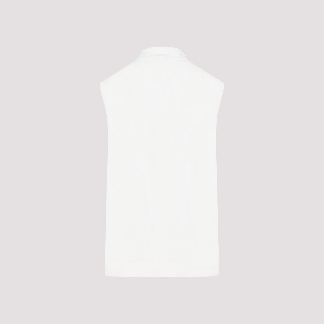 Jil Sander Draped Knitted Coconut Virgin Wool Tank Top