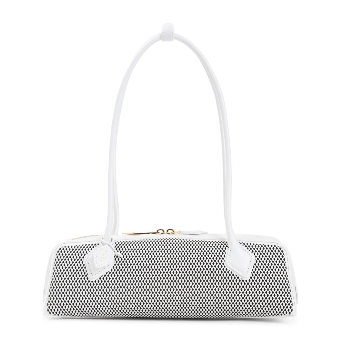 Alaïa Optical White Leather Teckel Medium Shoulder Bag