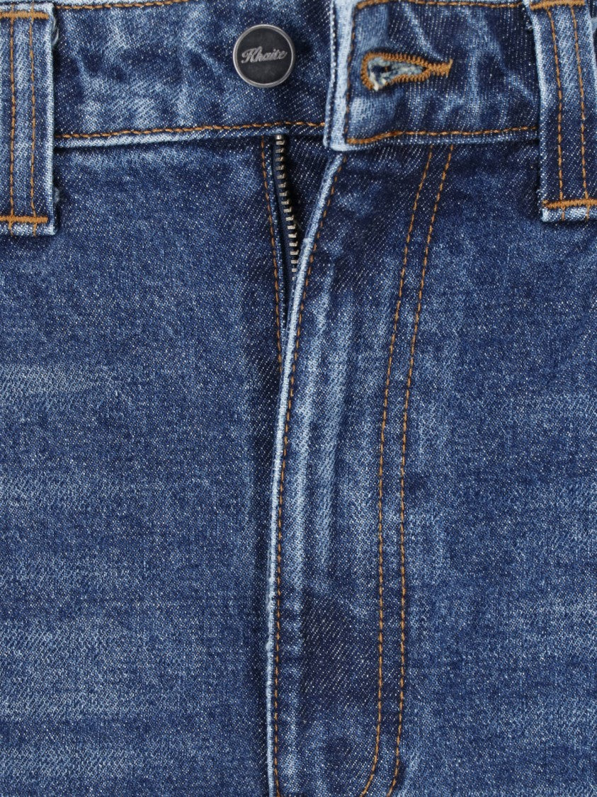 Khaite Wide-Leg Denim Jeans With Mid-Rise Waist And Vintage Wash