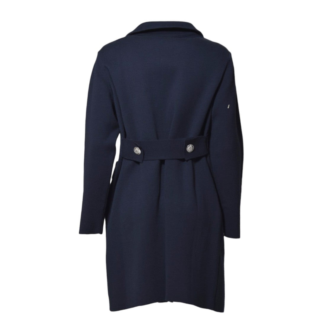 Charlott Blue Cotton Knit Midi Coat