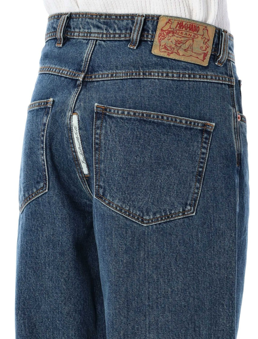 Magliano Wide-Leg Denim Jeans With Distressed Detail