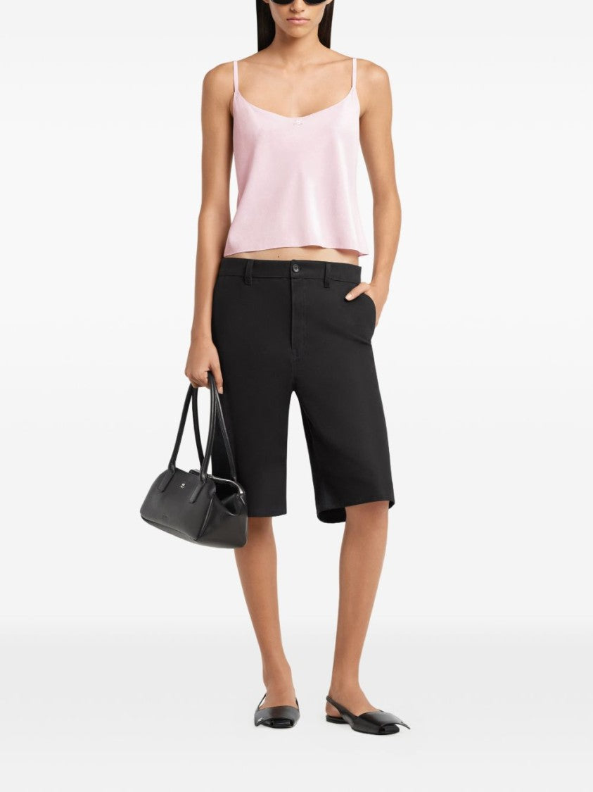 Courrèges Cropped Tank Top With Adjustable Spaghetti Straps