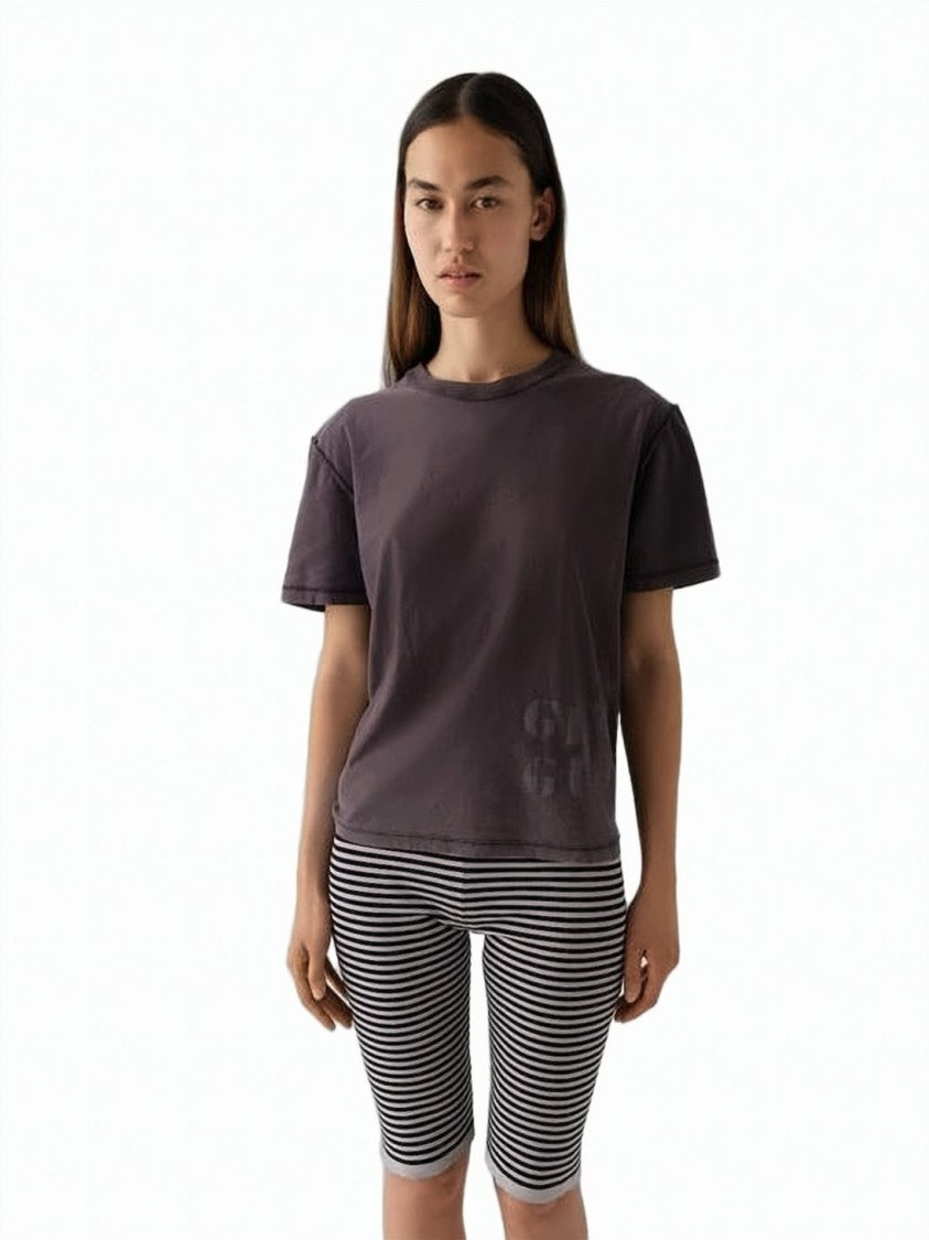 Gimaguas Cropped Brown T-Shirt With Relaxed Fit